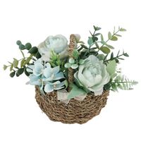 Ornement de panier de fleurs tissé miniature, bouquet de fleurs artificielles pour la décoration de mariage N°5
