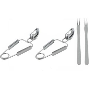 Lot De 4 Pinces à Escargots En Acier Inoxydable 18/8 - INOX, état Correct