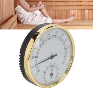 PIÈCE HAMMAM - SAUNA SPR Thermomètre de salle de sauna en acier inoxydable Hygromètre Thermomètre de salle de sauna Hygromètre en acier 904651