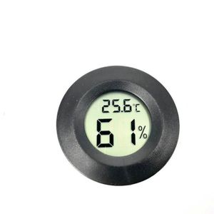 MESURE THERMIQUE Mesure thermique,Therye.com-Mini hygromètre numérique LCD rond,testeur d'humidité de la température,détecteur de - Black[A2417]