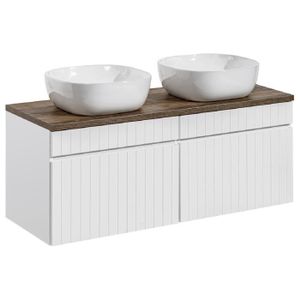 MEUBLE VASQUE - PLAN Double meuble sous vasque à suspendre ICONIC blanc