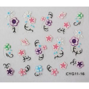Stickers Autocollants Nail Art Pour Ongles, Motifs Fleurs Et Papillons Multicolores - Neuf