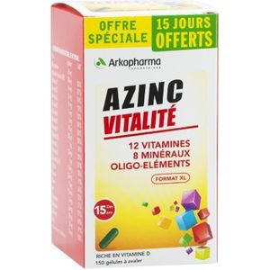 TONUS - VITALITÉ Arkopharma Azinc Vitalité Vitamines et Minéraux 120 gélules + 30 offertes