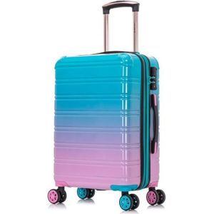 VALISE - BAGAGE Valise Cabine 55 cm en Polycarbonates - CELIMS - Bagages à Main - 4 Roues 360° Doubles - cadenas à combinaison - Turquoise