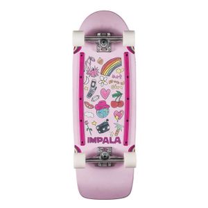 SKATEBOARD - LONGBOARD Skateboard Cruiser Complet - Impala - Latis Art Baby Girl - Rose - Mixte - 4 roues