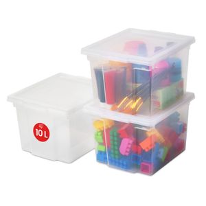 CASARIA® Boîte De Rangement 120L En Plastique Transparent Empilable Sans Bpa Gain De Place Caisse De Rangement Roulettes 83675139