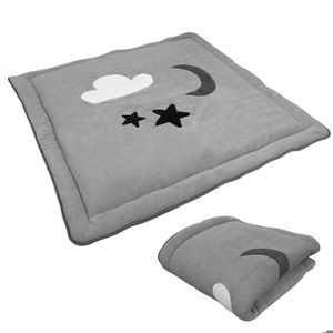 TAPIS DE JEU Tapis de jeu pour bébé Monsieur Bébé - Gris - 100x100cm - Doux et confortable