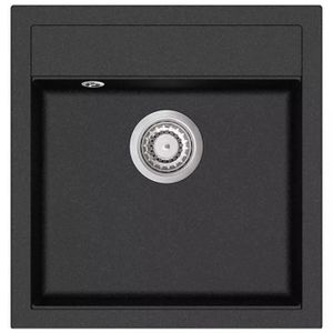 vidaXL Evier de Cuisine Double Lavabo Egouttoir Encastr/é R/éversible avec Trou de Montage pour Robinet et Distributeur de Savon Int/érieur Maison Granit Blanc