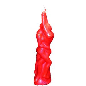 ENCENS Figurine de cire homme femme enlaçés rouge
