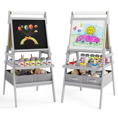 Chevalet 3-en-1 Pour Enfants De 3 à 12 Ans – Tableau Magnétique Double Face, Hauteur Réglable, Accessoires Inclus, Jeu éducatif Créatif