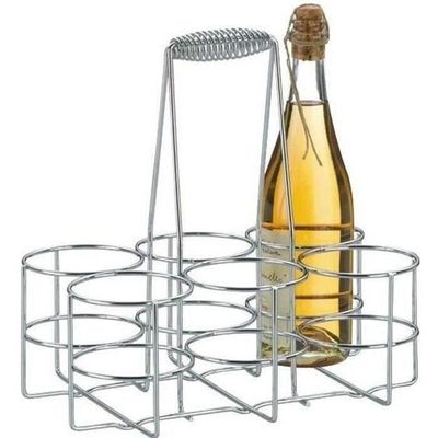 Porte-bouteilles chrome/bois - Ameublement