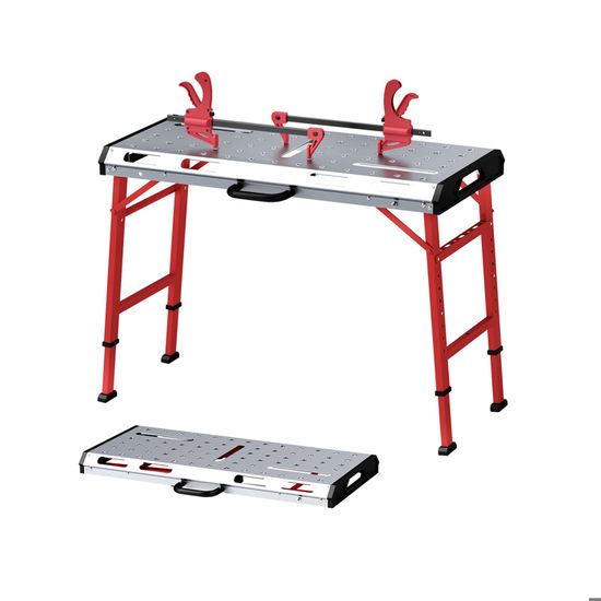 Table De Soudage Réglable GOPLUS – Plateau Inclinable 5 Niveaux, Hauteur 80-95 Cm, Supporte 180 Kg, Pliante Avec Roues – 78x51 Cm