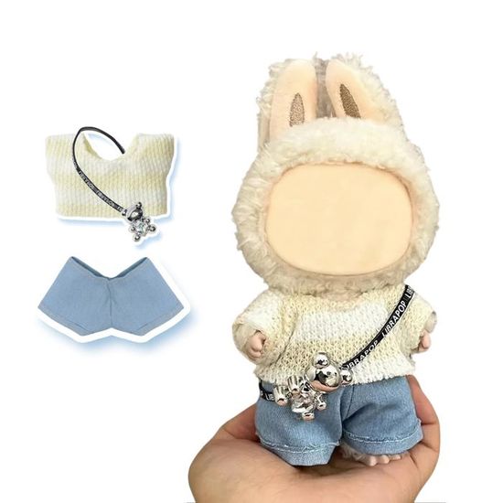 FIDWALL – Tenue De Poupée Dinosaure – Sweat à Capuche + Chaussures – Pour Poupées 17 Cm – Tissu Peluche Ultra-doux – Poupée Non Incluse