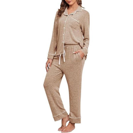Pyjama 2 Pièces Femme Motif Tour Eiffel Paris - Haut Manches Longues Et Pantalon Taille élastique, Doux Et Confortable