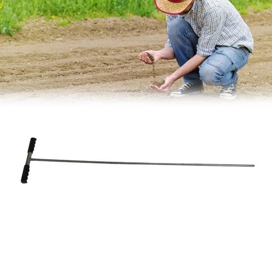 Kit D'échantillonnage De Sol En T - Sonde En Acier Inoxydable, 2 Sacs Réutilisables, Pour Jardin, Agriculture, Longueur ~34,8 Cm