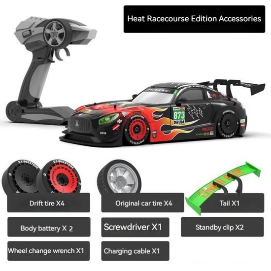 Voiture Télécommandée Drift 1:16 - 2,4Ghz 4WD Avec LED | Pour Adultes Et Enfants | Vitesse 18km/h