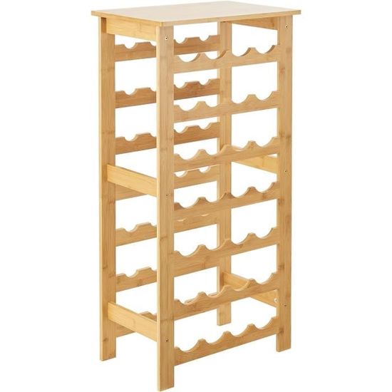 Étagère à Vin En Bambou 12 Bouteilles - Support 4 Niveaux Design Japonais - Rangement Horizontal