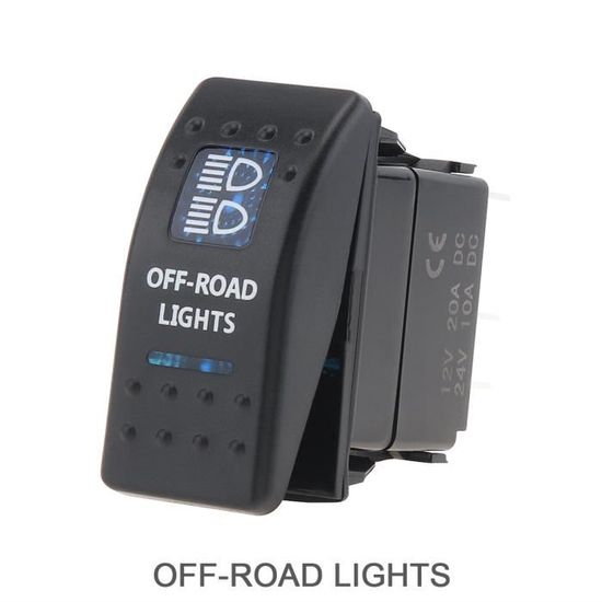 DC 12 V/24 V Lumière Bleue LED Interrupteur à Bascule 5 Broches Lumière Arrière Interrupteur Marche/arrêt Voiture Bateau (REAR LIGHTS