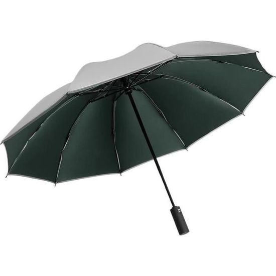 Parapluie Inversé Compact 46 Pouces – 10 Cônes, Coupe-vent, Voyage, Bleu Marine