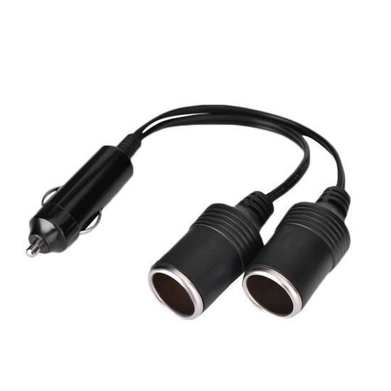 Kit 2 Rallonges Allume-cigare étanches 1,3 Pi (14 AWG) Avec Fusible 20A - Pour Voiture, Moto, Camping-car 12V/24V