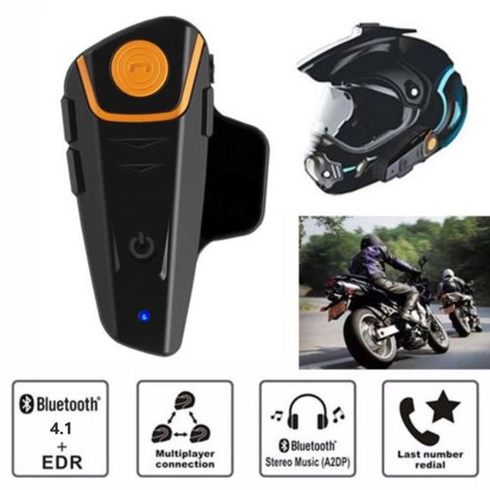 Aetw Motorcycle Intercom- BT-S2-Kit de communication Bluetooth pour casque de moto, de ski,