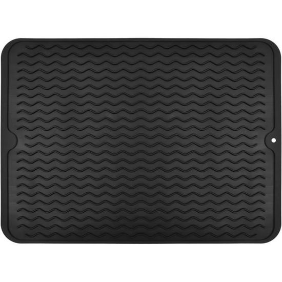 Tapis D'égouttage En Silicone, Tapis Résistant à La Chaleur Tapis Degouttage Facile A Nettoyer 40 X 30 Cm Noir 87493665