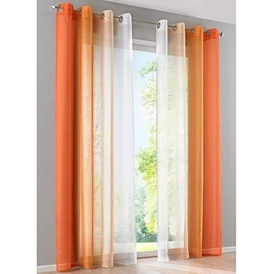 SIMPVALE 1 Pièce Store Romain Translucide Tulle Rideaux Voilages Vertical Poche De Tige Pour Chambre Cuisine Salon, Marron Clair, Largeur 100cm X Hauteur 120cm