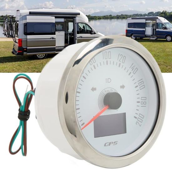 Compteur de Vitesse GPS, Jauge de Vitesse GPS 85 Mm 3 3/8 Pouces 0-125MPH étanche DC9-32V pour Bateau Yacht Moto ATV Véhicule D'ingénierie (cadran noir lunette argentée Compteur de Vitesse GPS, Jauge de Vitesse GPS 85 Mm 3 3/8 Pouces 0-125MPH étanche DC9-32V pour Bateau Yacht Moto ATV Véhicule D'ingénierie (cadran noir lunette argentée