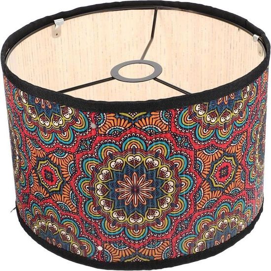 Abat-jour Vintage En Rotin - Tambour 30cm - Décoration Bohème Pour Lampe De Table, Suspension Ou Plafonnier - Fait Main