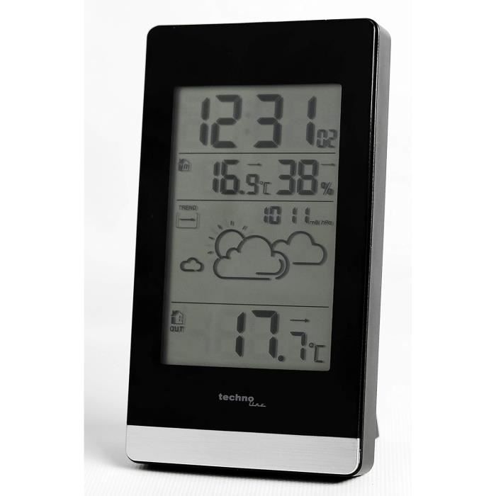 Technoline WS 9480 Thermomètre Radio piloté Blanc/Chrome