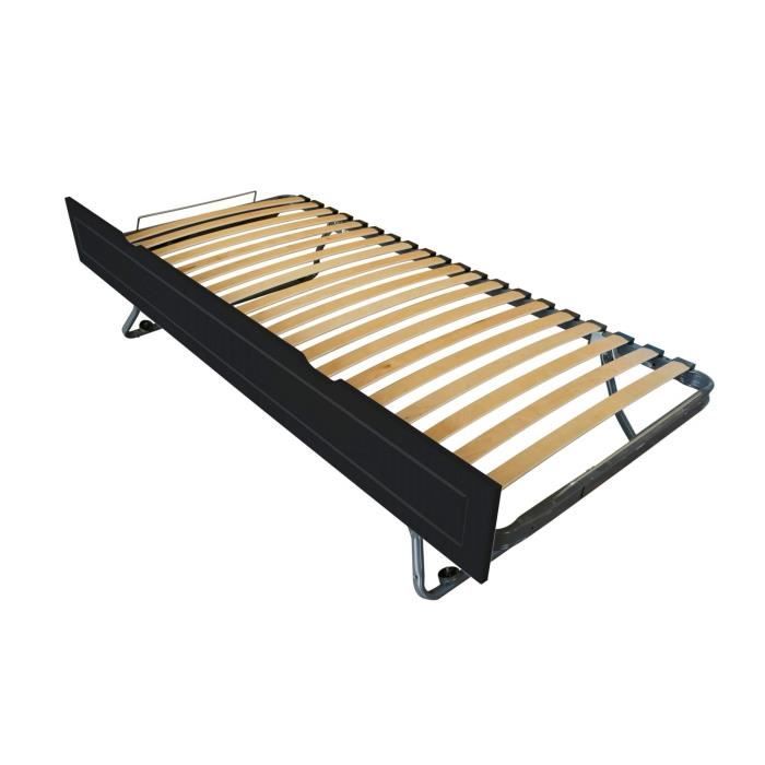 Tiroir lit Sommier relevable pin (Noir)