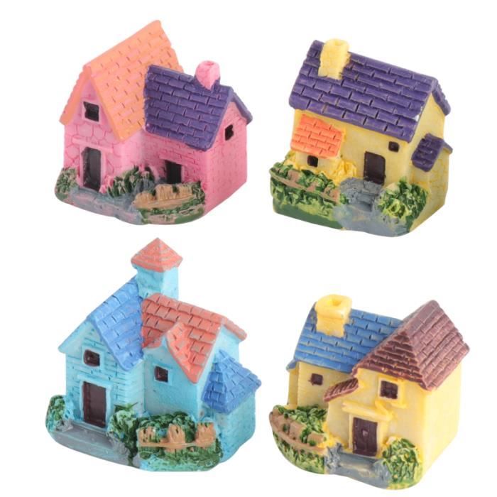 4pcs Villa Craft Decor Résine Charmante Décor pour la maison Pelouse Jardin Patio PETILLANT - MOUSSEUX