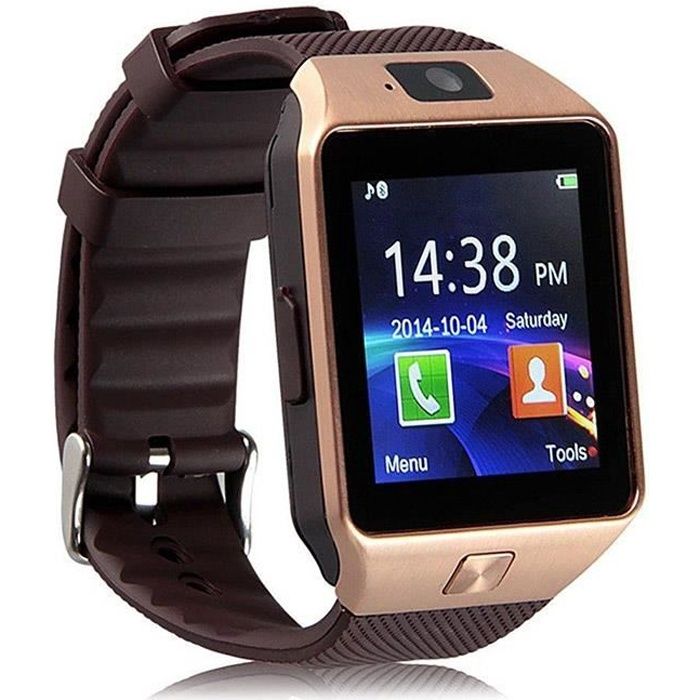 Montre intelligente Test de fréquence cardiaque Bluetooth montre avec caméra podomètre anti-perte pour les téléphones Samsung