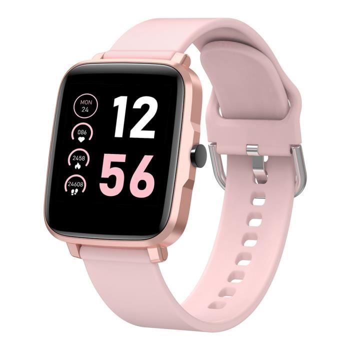 Montre connectée,Xiomi KUMI KU1 S Mode BT5.0 SmartWatch moniteur de sommeil 11 Sport Mode IP68 étanche iOS Android - Type Rose