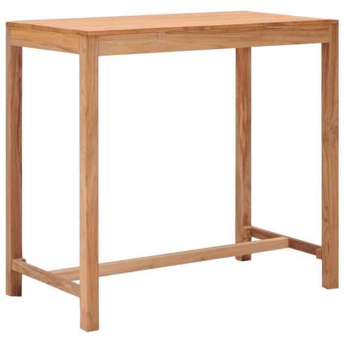CESAR Table de bar de jardin 110x60x105 cm Bois de teck solide