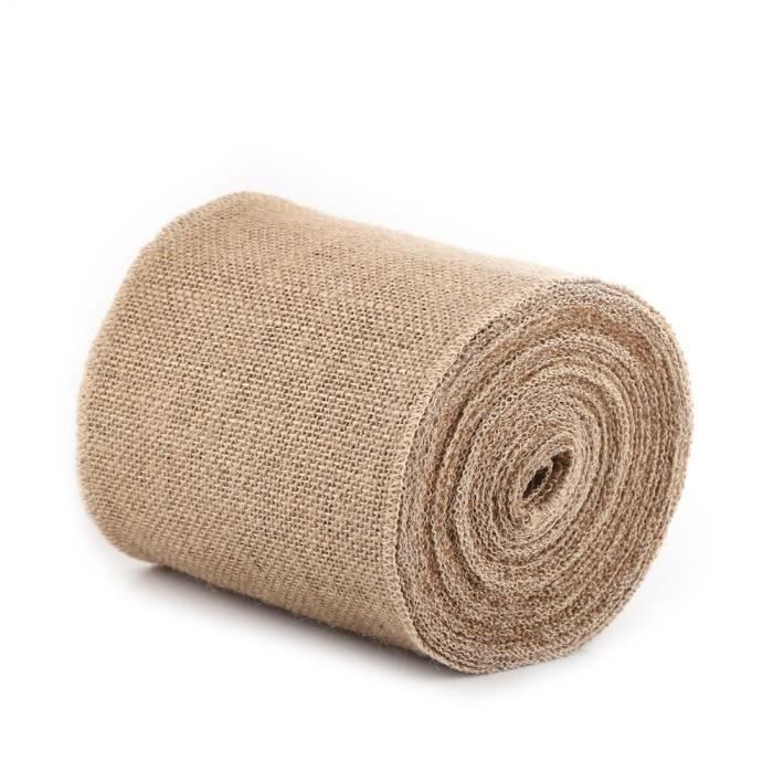 10M Ruban de table en tissu de toile de jute hessien rustique Floristry(15cm)