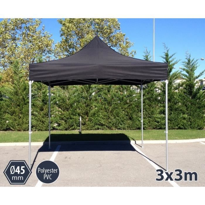 TENTE BARNUM PLIANT ALU 3X3 NOIR GAMME PRO 45