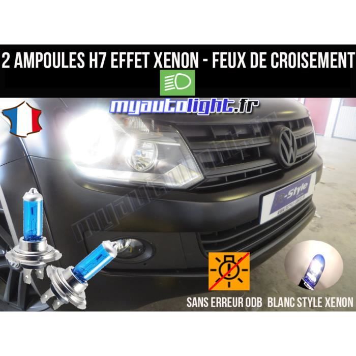 Pack ampoules H7 blanc xenon feux croisement-code pour Volkswagen Amarok