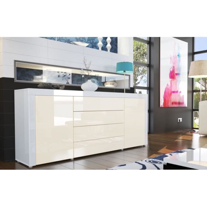 Buffet design laqué blanc/crème