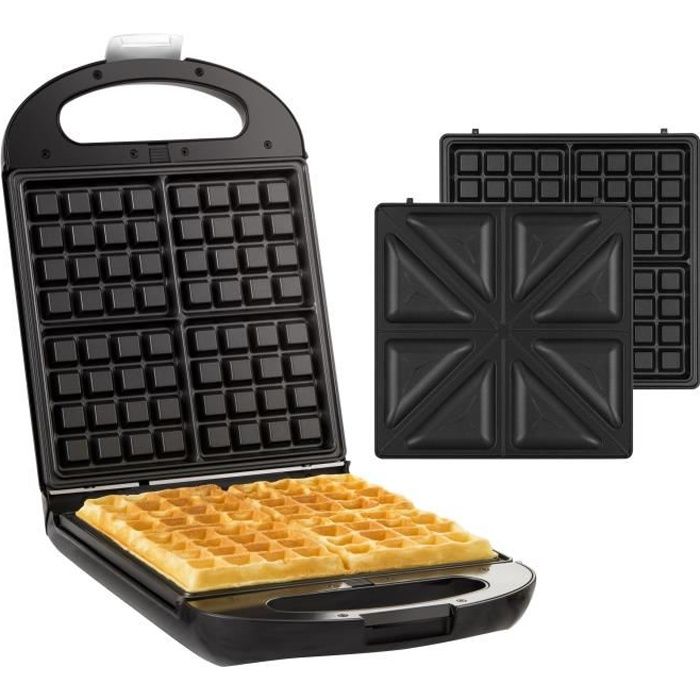 Senya gaufrier appareil à croque monsieur réversible pour 4 gaufres ou 4 croques Family Waffle 1200W