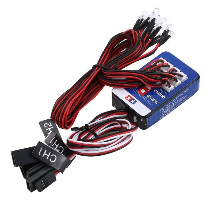 Kit d'éclairage 12 LED Simulation de frein de direction Flash Flash pour voiture 1-10 RC multicolore