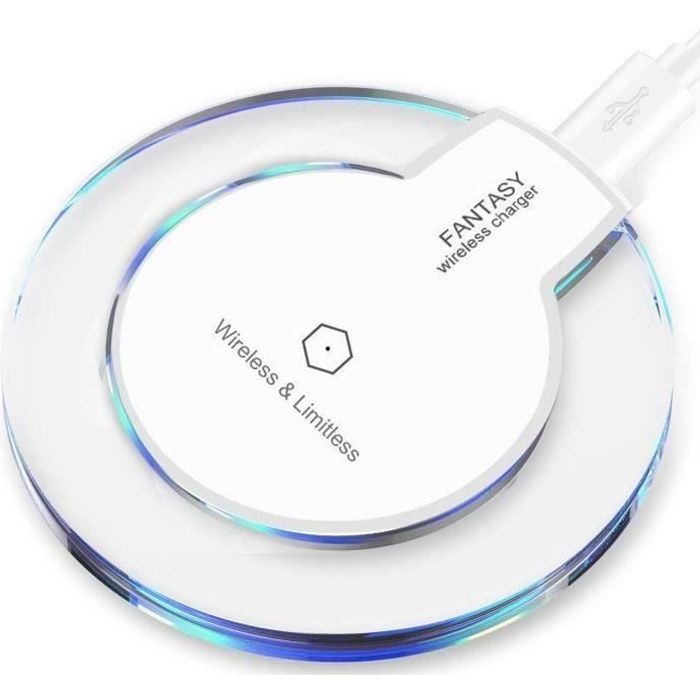 Blanc Chargeur sans fil universel Pad de charge + iPhone Récepteur sans fil pour Apple iPhone 5 5S 6 6S 7 Plus
