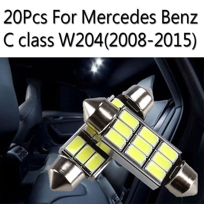 U 20Pcs LED Ampoule Intérieur Voiture Décor Pour Mercedes Benz C class W204(2008-2015) ma61873