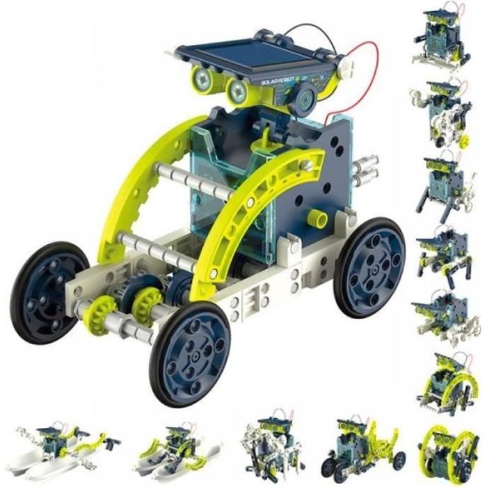 2022 Robot à énergie solaire jouet éducatif et créatif Kit scientifique blocs de construction jouets pour garçons de 8 à 10 ans