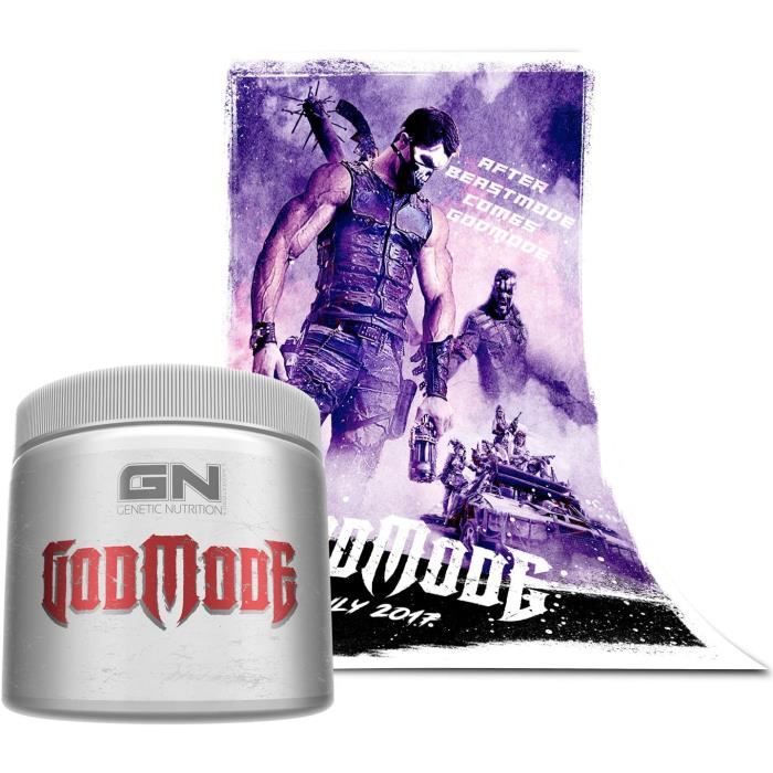 Édition spéciale GODMODE 2020 PreWorkout Hardcore Booster Training Booster Bodybuilding 350g (Myrtille) incl.Poster Après Bea 419