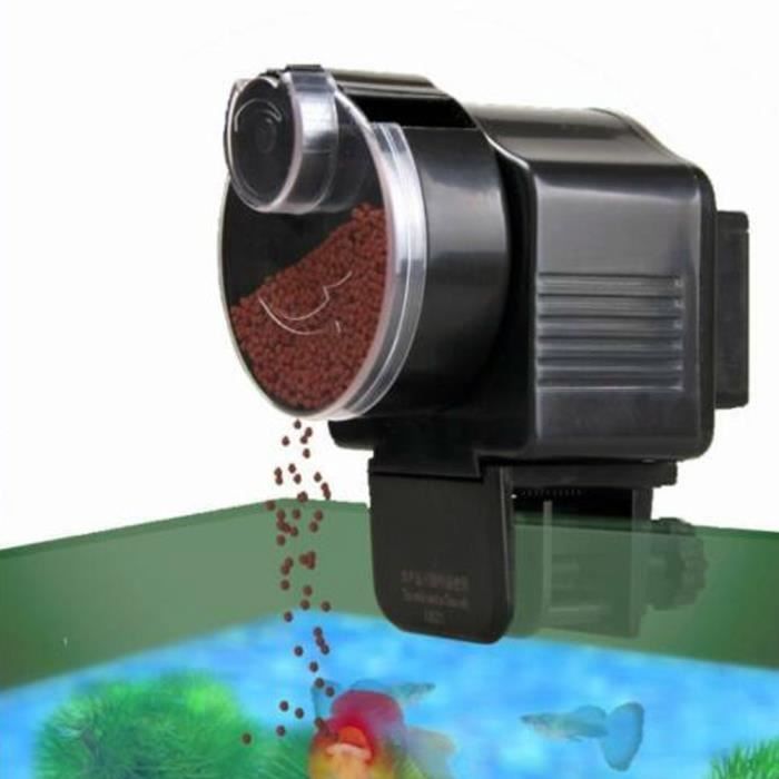 Distributeur de nourriture pour poisson monté sur le bord en matériau ABS, mangeoire à poisson, deux options pour nourrir les