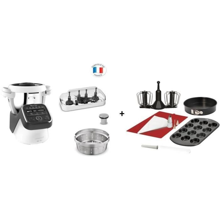 MOULINEX HF80C800 Companion XL Noir Robot Cuiseur Multifonction 3L, 12 programmes + Kit pâtisserie