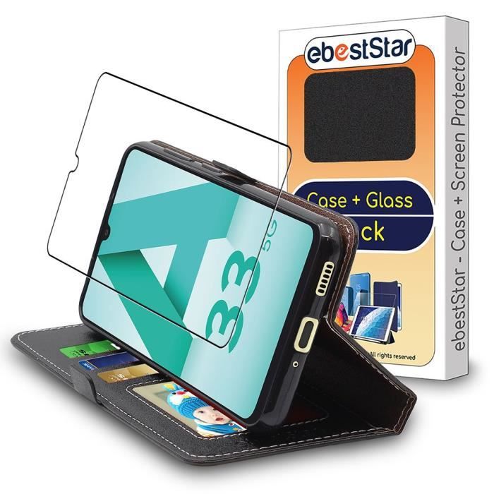 ebestStar ® pour Samsung Galaxy A33 5G SM-A337 - Etui Portefeuille PU Cuir + Film protection écran en VERRE Trempé, Noir