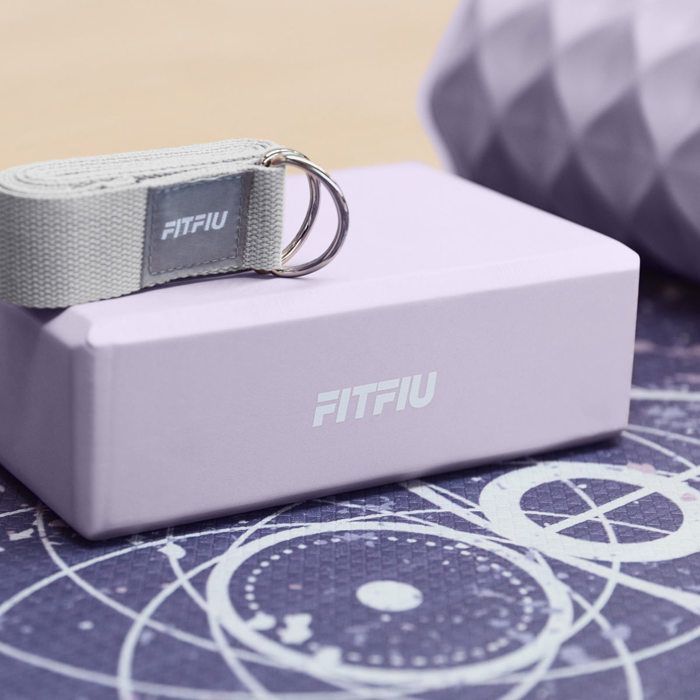 Bloc de yoga BLOCK-800 VIOLET eva, travailler stabilité et équilibre, yoga et pilates, 23x15x8cm - FITFIU Fitness
