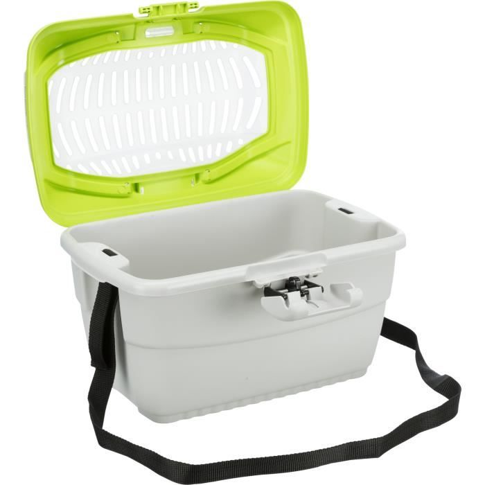 TRIXIE Box de transport Mini-Capri 40 × 22 × 30 cm gris clair/bleu pour rongeurs
